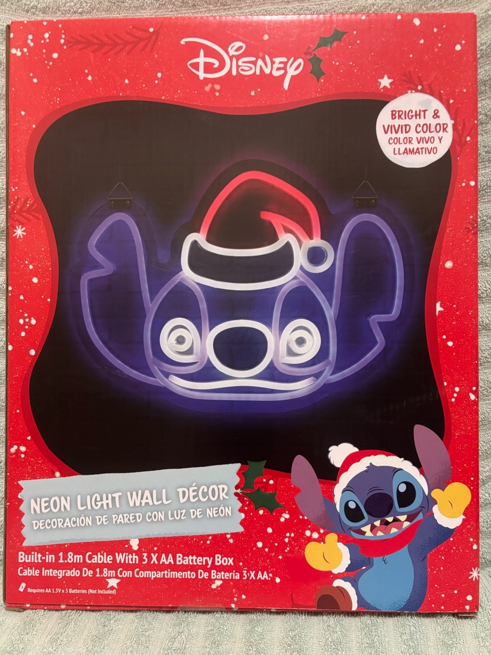 Disney Neon Stitch Wall Décor - Blue, Purple, Red, White NEW!!